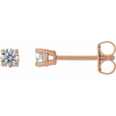 14K Rose 1/4 CTW Natural Diamond Stud Earrings